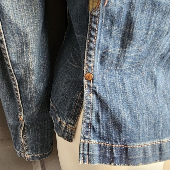 Calvin Klein Jean Jacket Embroidery Medium Wash Size Small - Picture 6 of 11